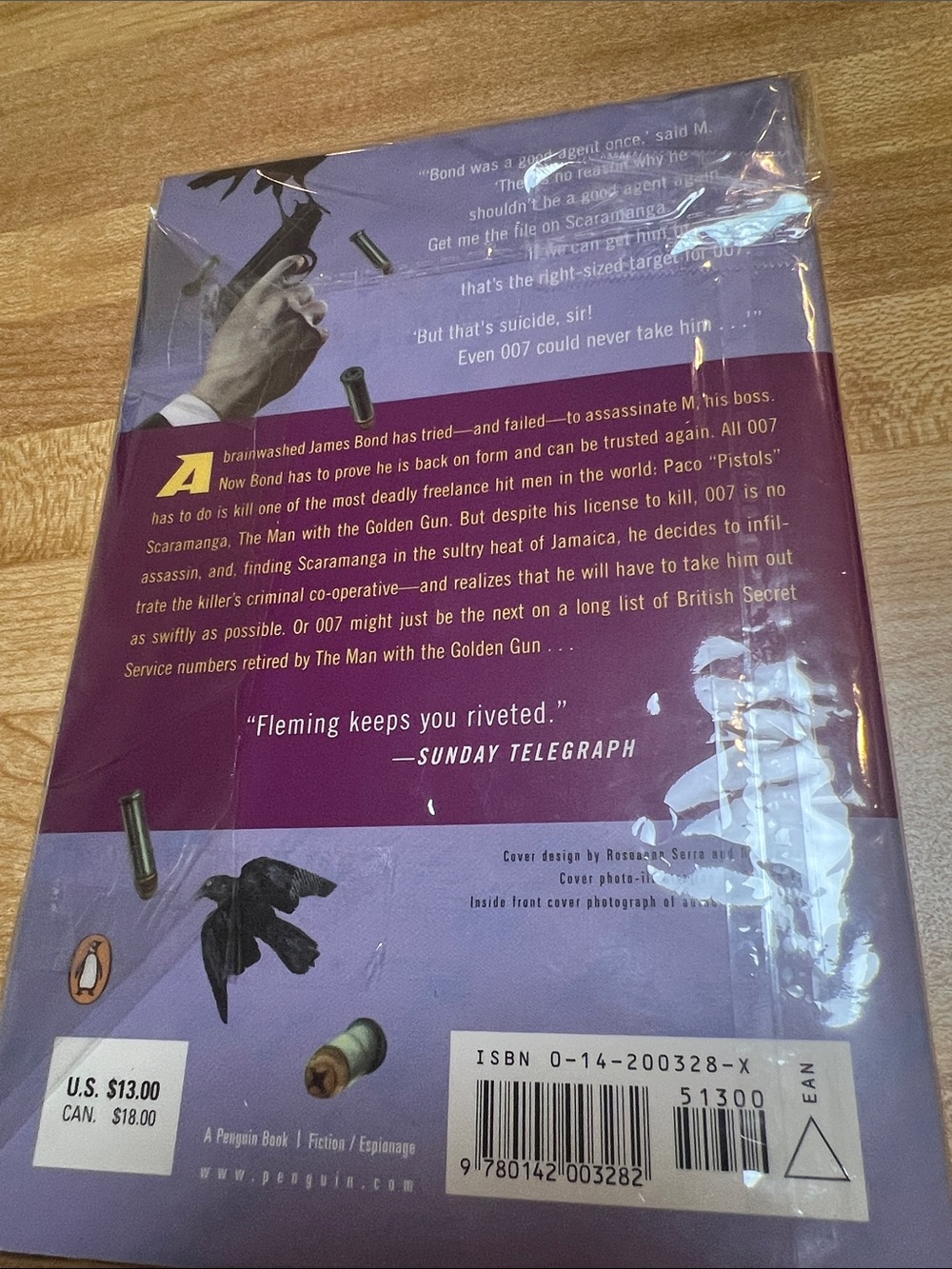 #2868**Ian Fleming "The Man with the Golden Gun" Paperback - Purple & Gold Cover - Picture 6 of 6